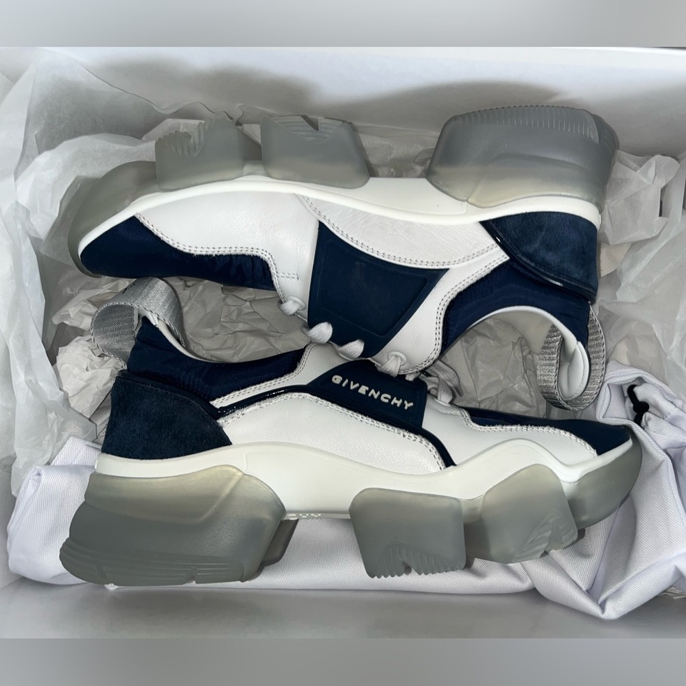 GIVENCHY Women's White & blue Jaw Chunky Sneakers | Size 37.5
